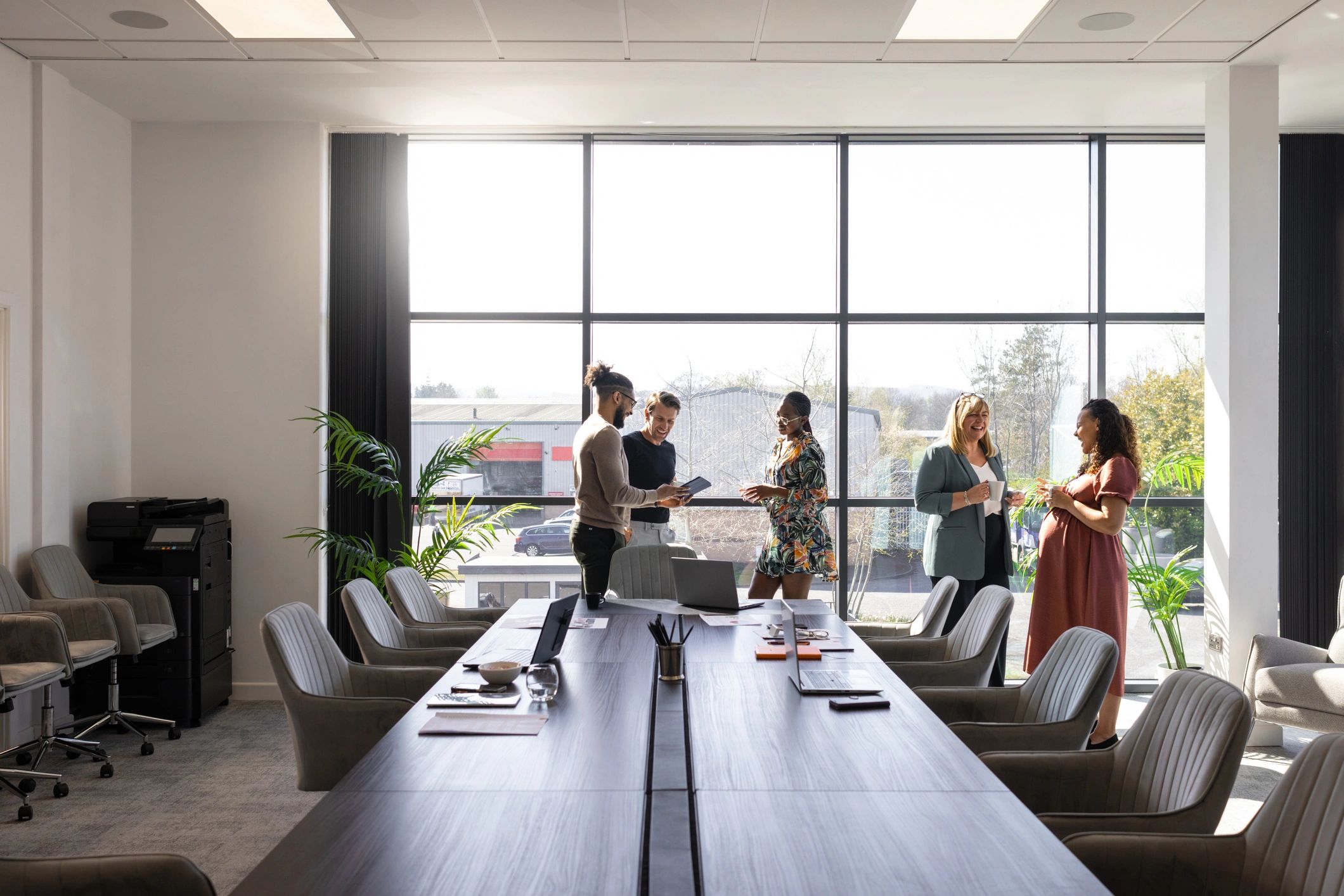 Business colleagues meeting in a modern conference room